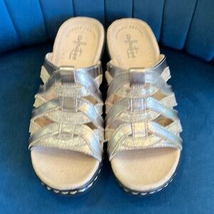 New Collection by Clarks Lexi Mina metallic slip on sandal